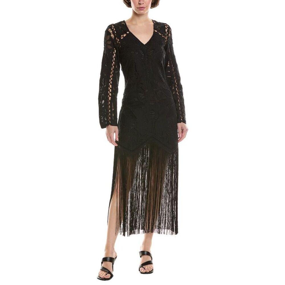 Sea Ny Womens  Liesel Lace Midi Dress, Black